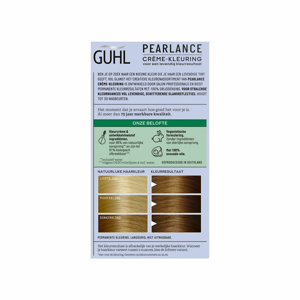 3x Guhl Pearlance Intensieve Crème-Haarkleuring 72 Middengoudblond Sandalwood
