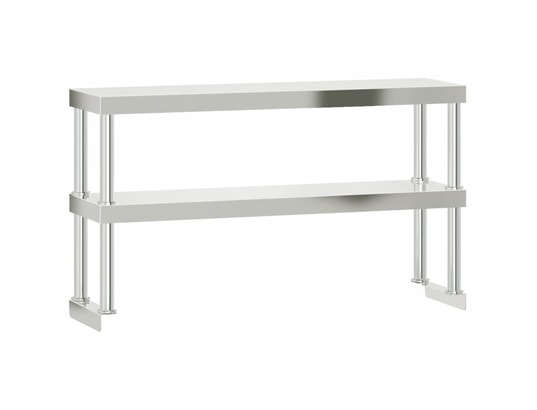 VIDAXL - Mobilier de cuisine Table de travail de cuisine avec étagère 110x55x150 cm inox