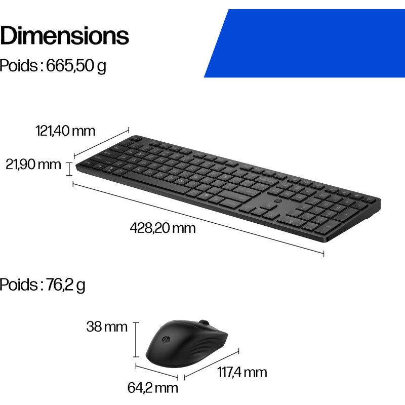 HP Ensemble clavier et souris hybride multi-appareils 495C