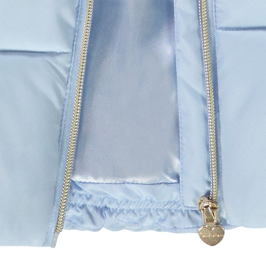 Doudoune sans manches effet satiné pour fille - Bleu
