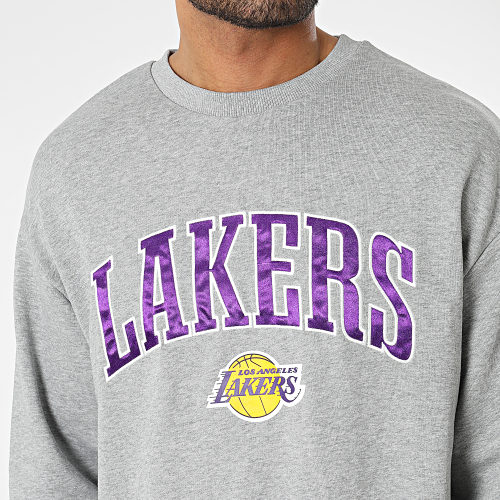 Sweat Crewneck NBA Applique Los Angeles Lakers 60357065 Gris Chiné