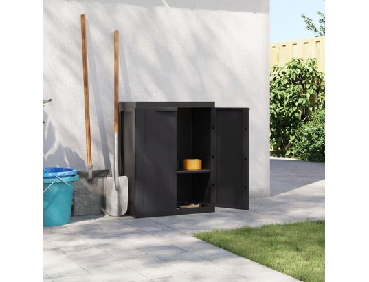 VIDAXL - Armoire de rangement d'extérieur noir 65x37x85 cm pp
