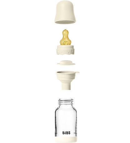 BIBS Boheme Babyflasche - 120 ml - Glas/Naturgummi - Ivory