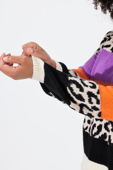 Pullover, oversized, Blockstreifen, Langarm
