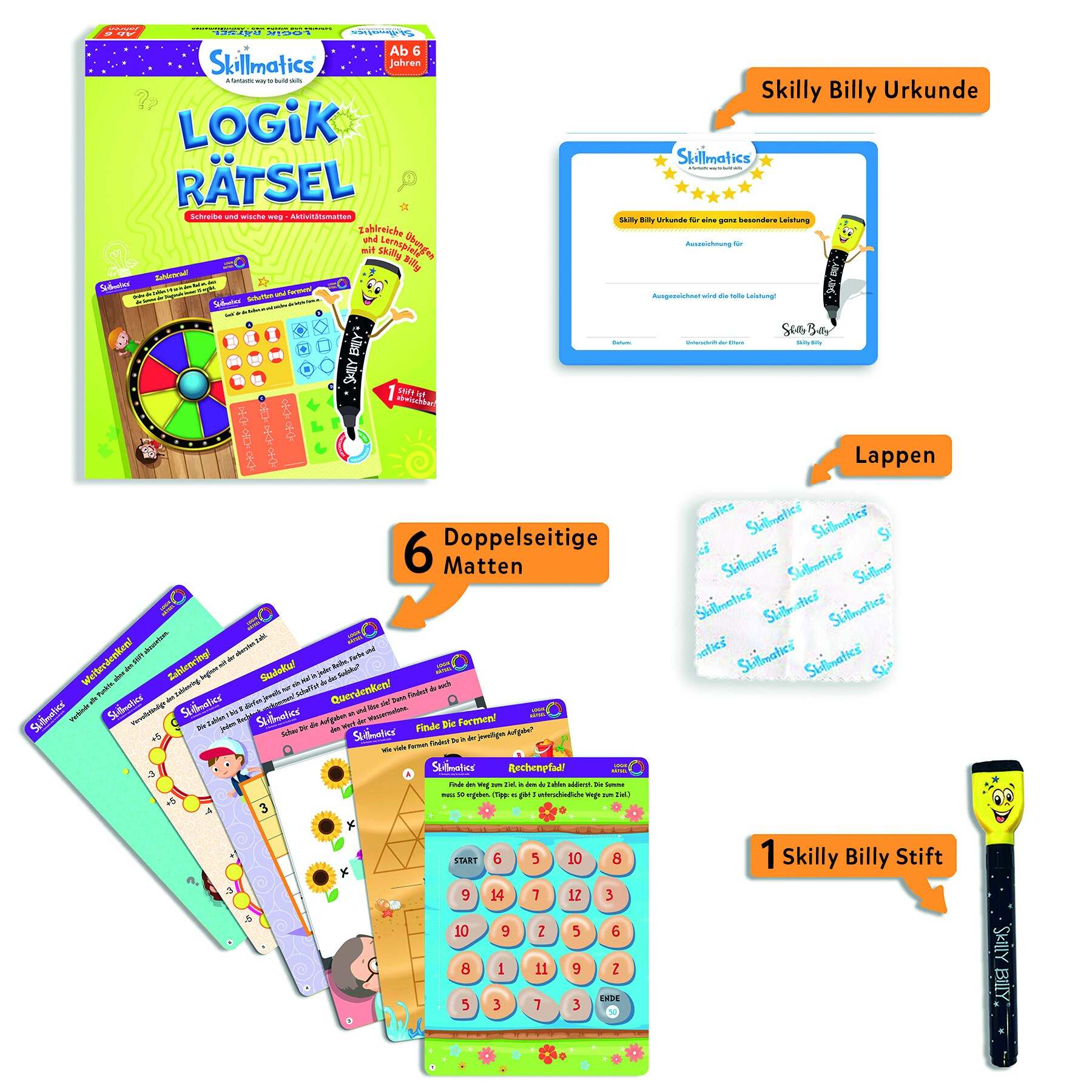 Skillmatics Write and Wipe Kit Logik Rätsel