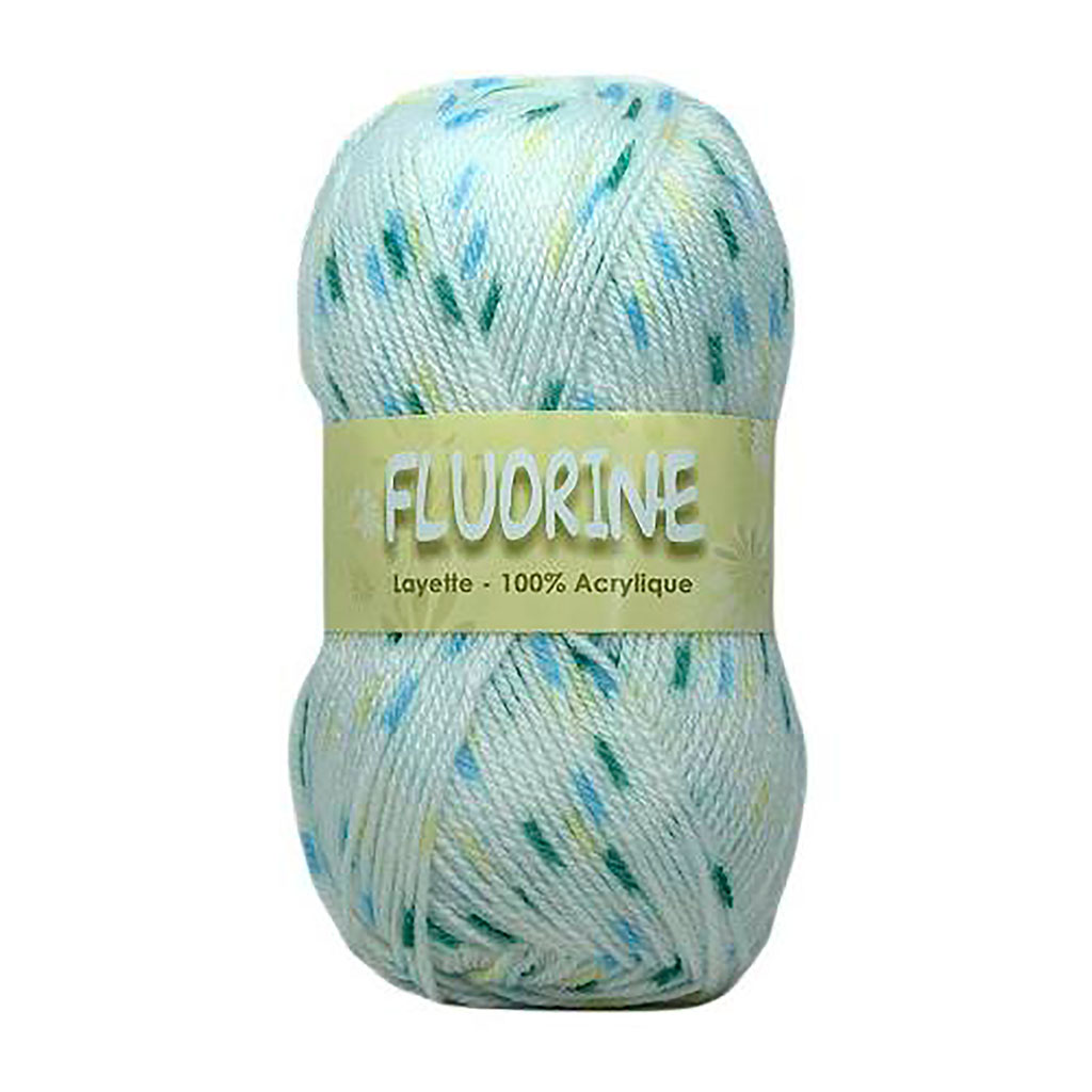Lot de 2 pelotes de laine FLUORINE vertes chinées 50g