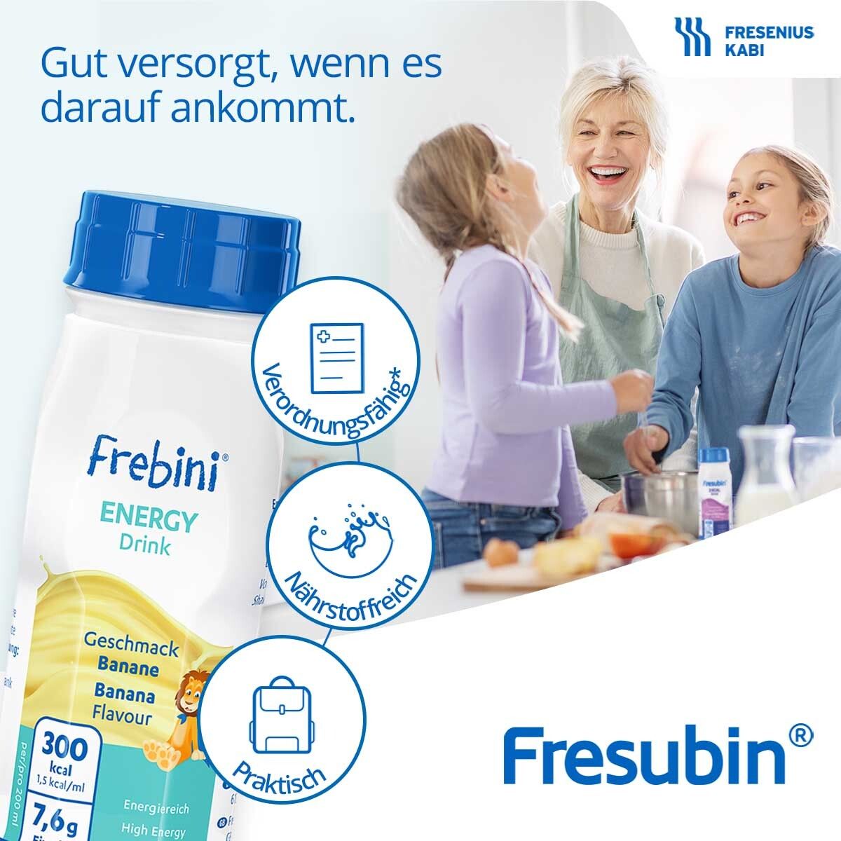 Frebini Energy Fibre Trinknahrung Mischkarton | Aufbaunahrung mit Vitaminen für Kinder