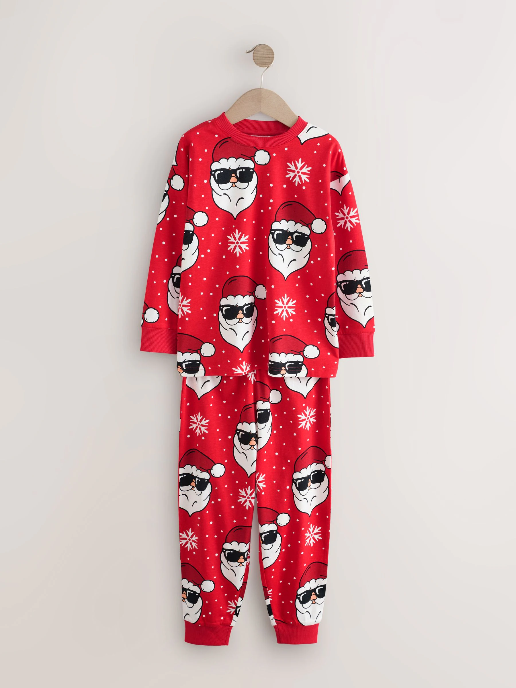 Rode kerstman - Kerstpyjama met enkele joggingbroek (3-16jr)