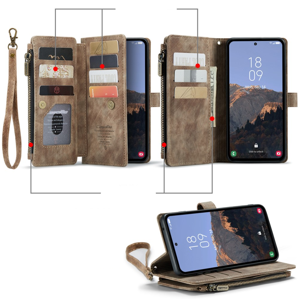 Samsung Galaxy A54 5G 2in1 Leder Tasche Karten Etui - Dunkelbraun