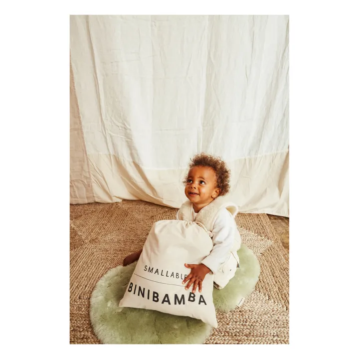 BINIBAMBA Peau de mouton pour poussette et couffin x Smallable | Vert pistache