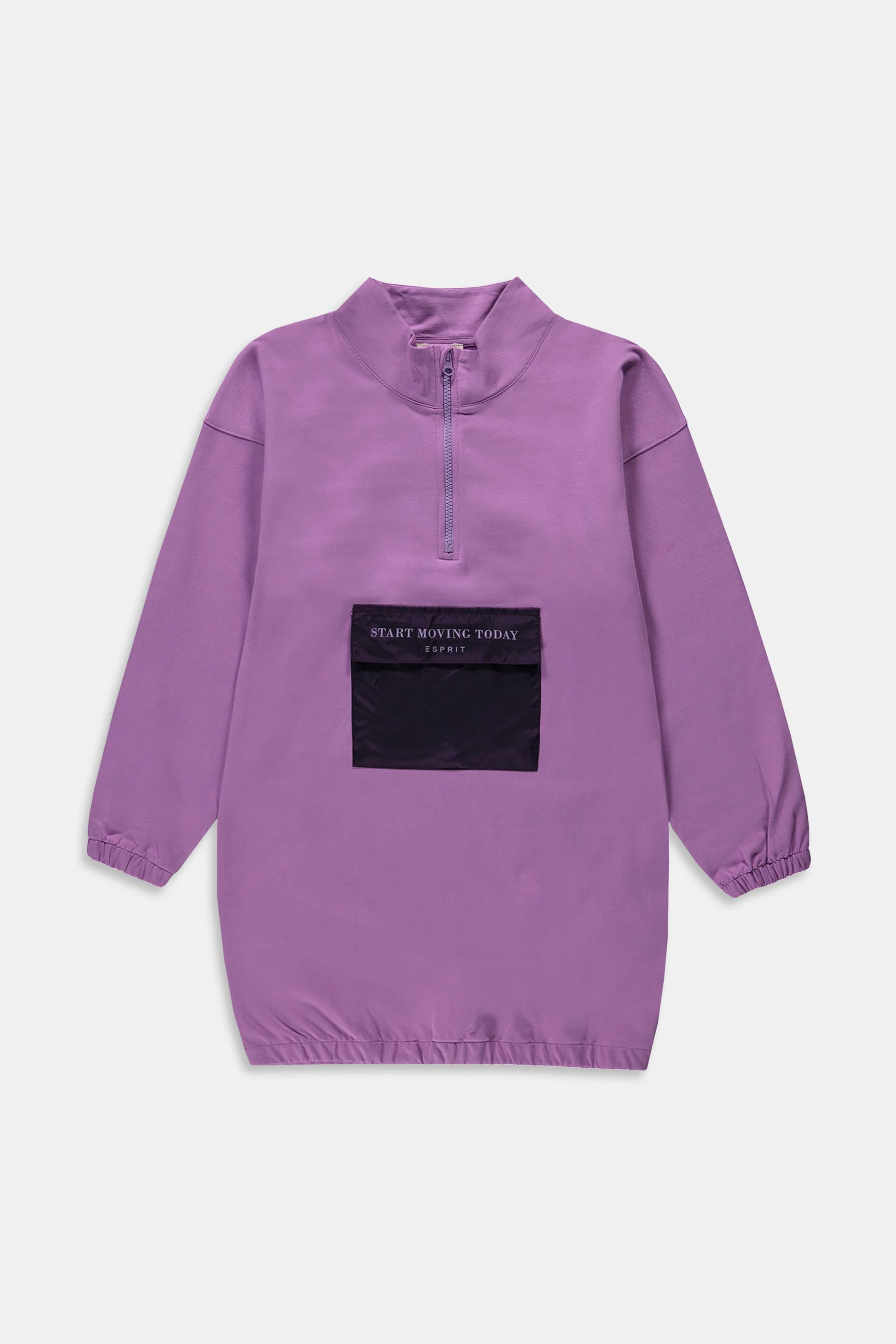 Robe en molleton à poche à inscription imprimée