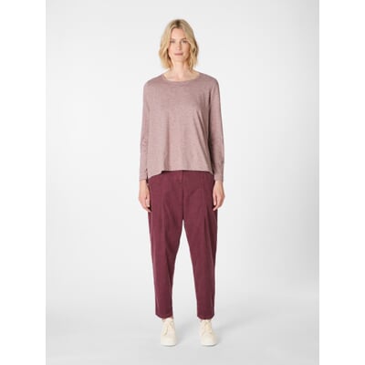 Damen-Langarmshirt, Rotmelange