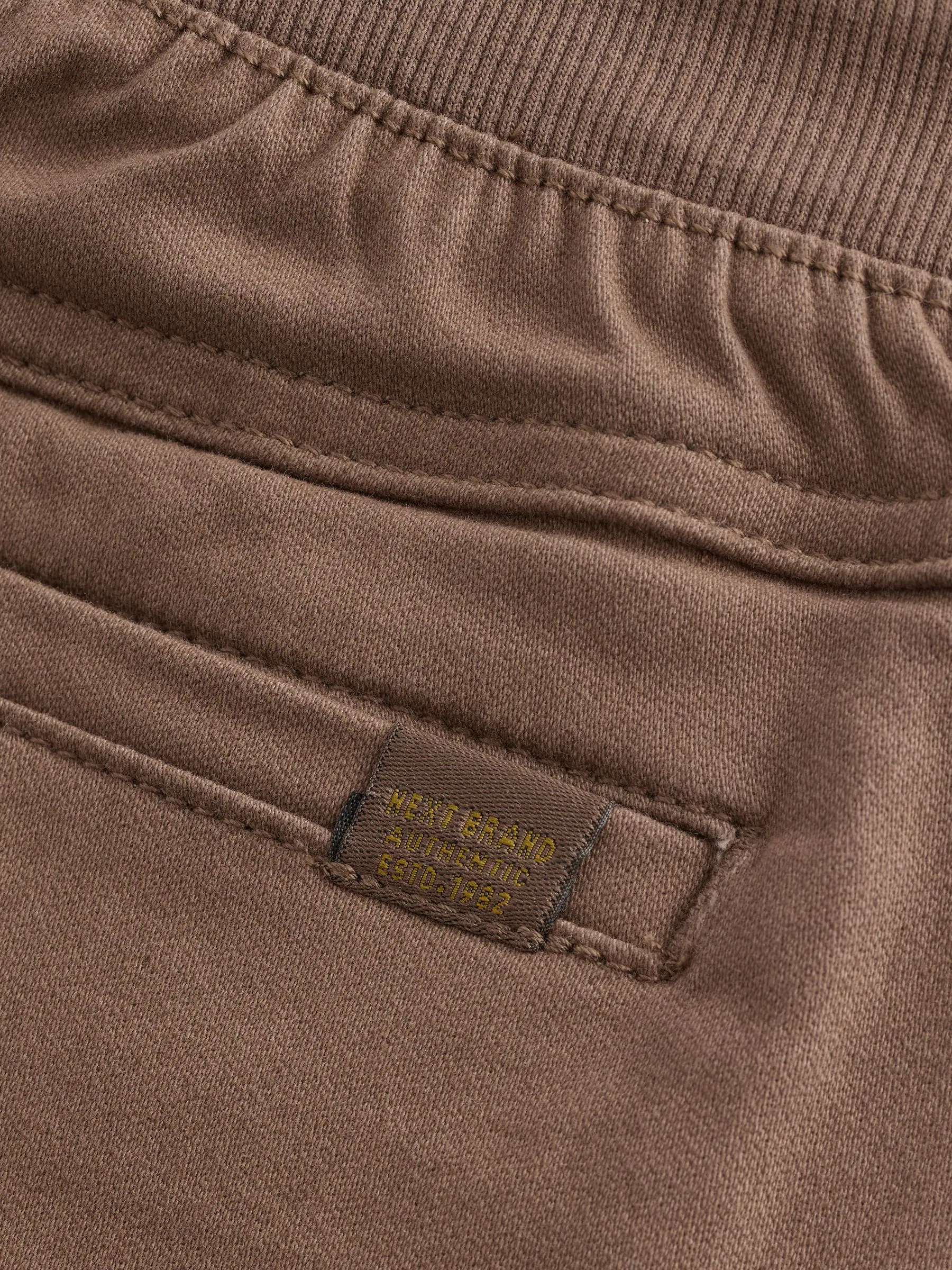 Lichtbruin - Broek met geribde elastische taille (3-16 jr)