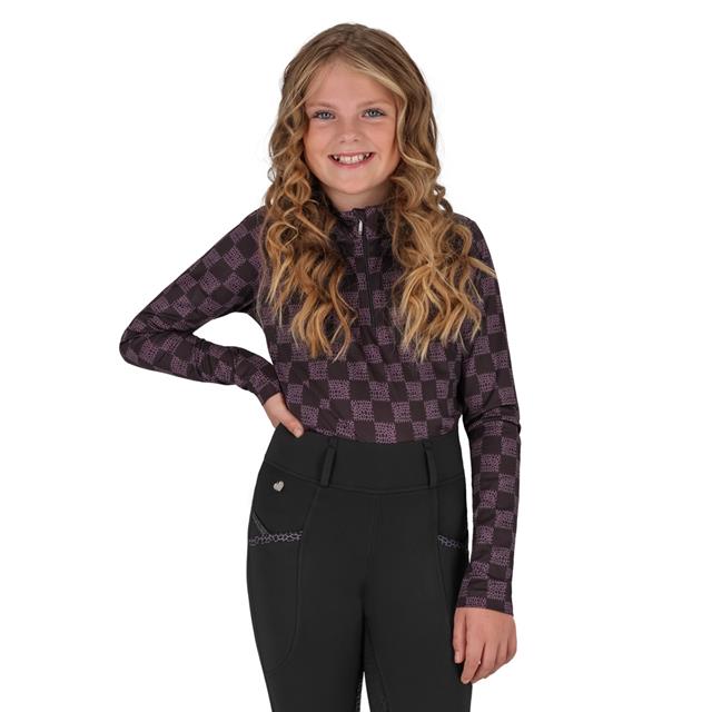 Trainingsshirt QHP Lize Kids Zwart-paars