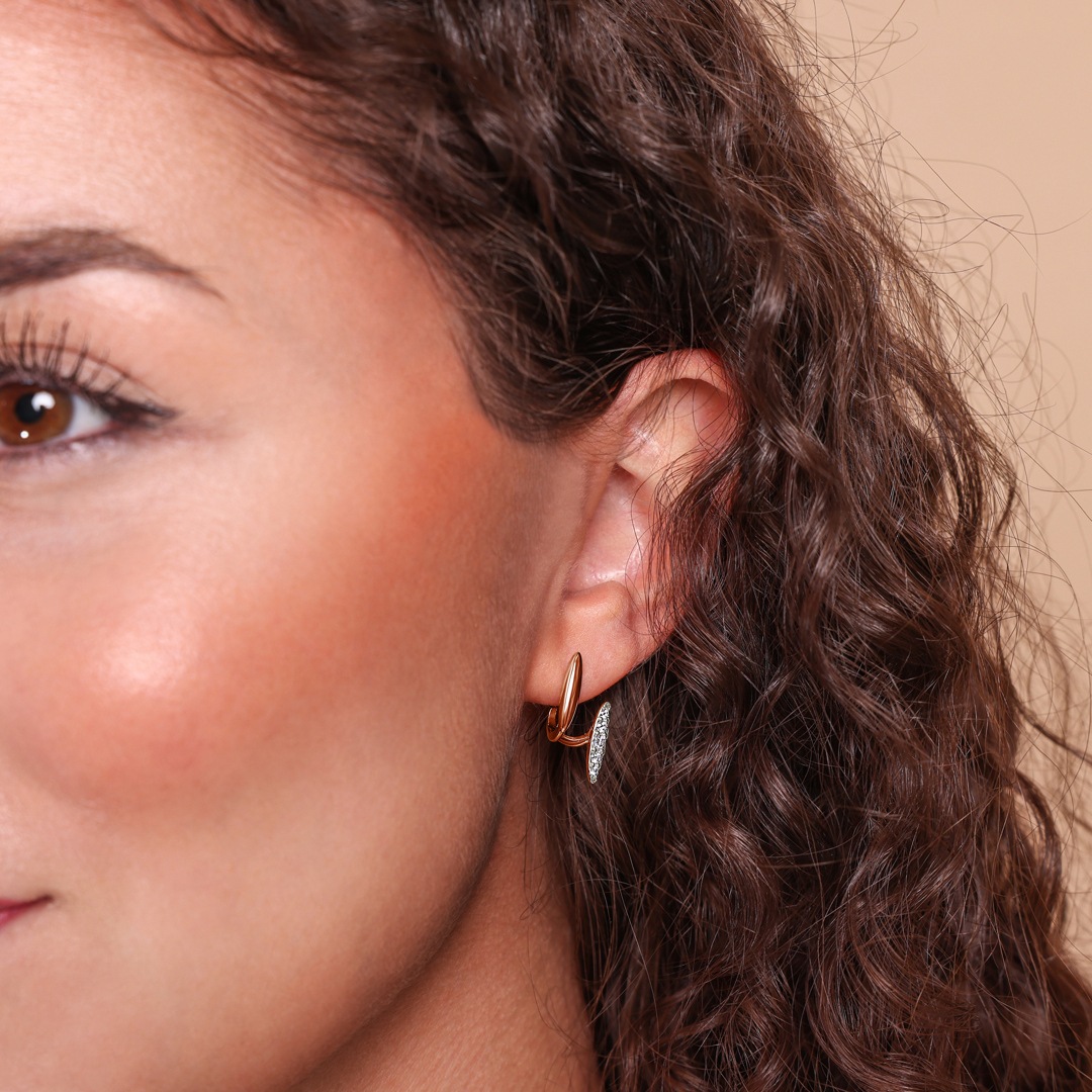 Ohrstecker 750/18 K Roségold mit Diamanten 0.26 ct H/si