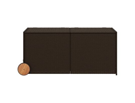 VIDAXL - Coffre Boîte de rangement de jardin et roues marron 283l poly rotin