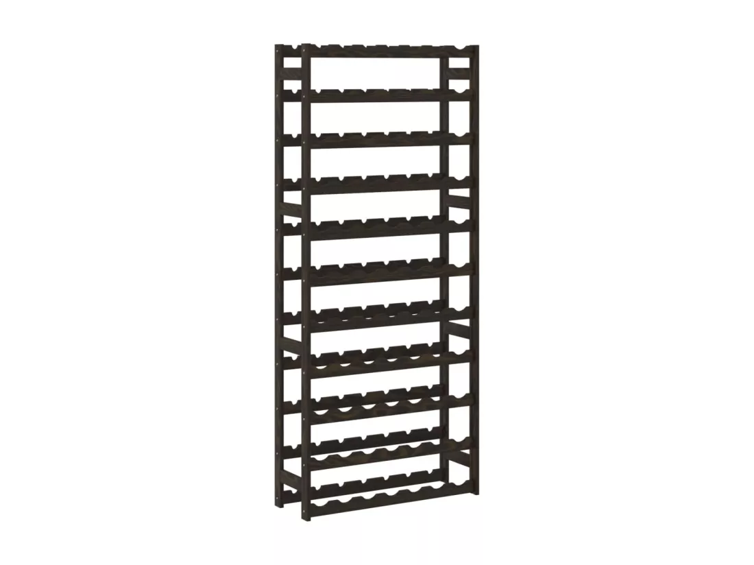 Casier à bouteilles pour 77 bouteilles noir bois pin solide