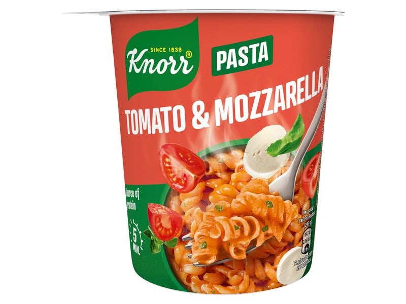 Knorr Fertiggericht Pasta Snack Tomato Mozzarella 63 g Instant Nudeln mit Tomaten-Mozzarella-Geschmack