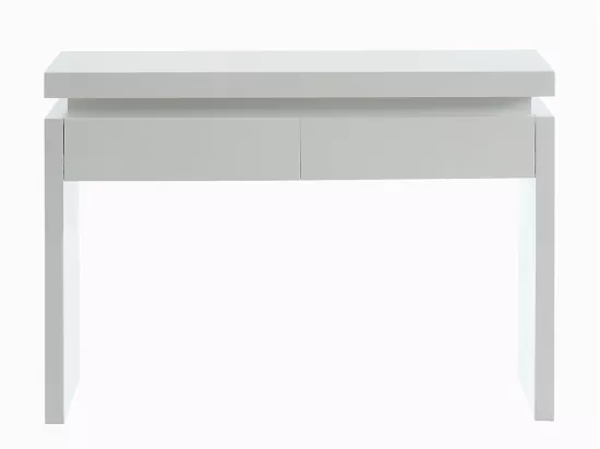Console EMERSON II - LEDs - 2 tiroirs - MDF laqué blanc