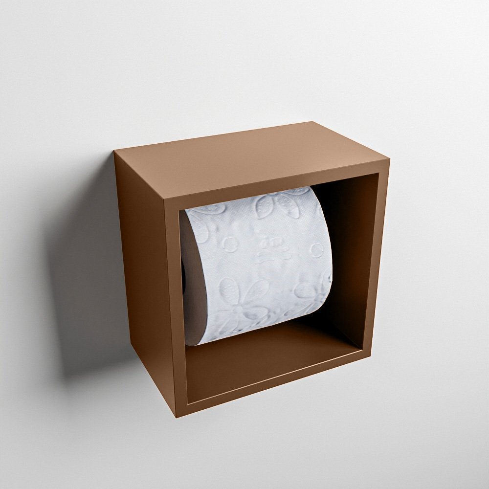 Mondiaz Easy Cube toilet rolhouder 16x16cm rust