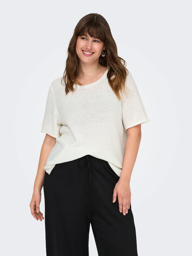 ONLY CARMAKOMA Kurzarmpullover »CARSUNNY S/S PULLOVER KNT NOOS«