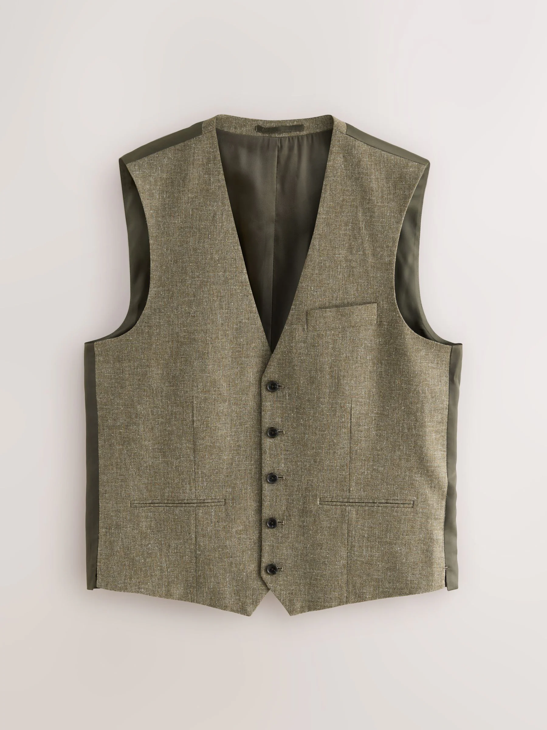 Groen - Gilet van linnenmix