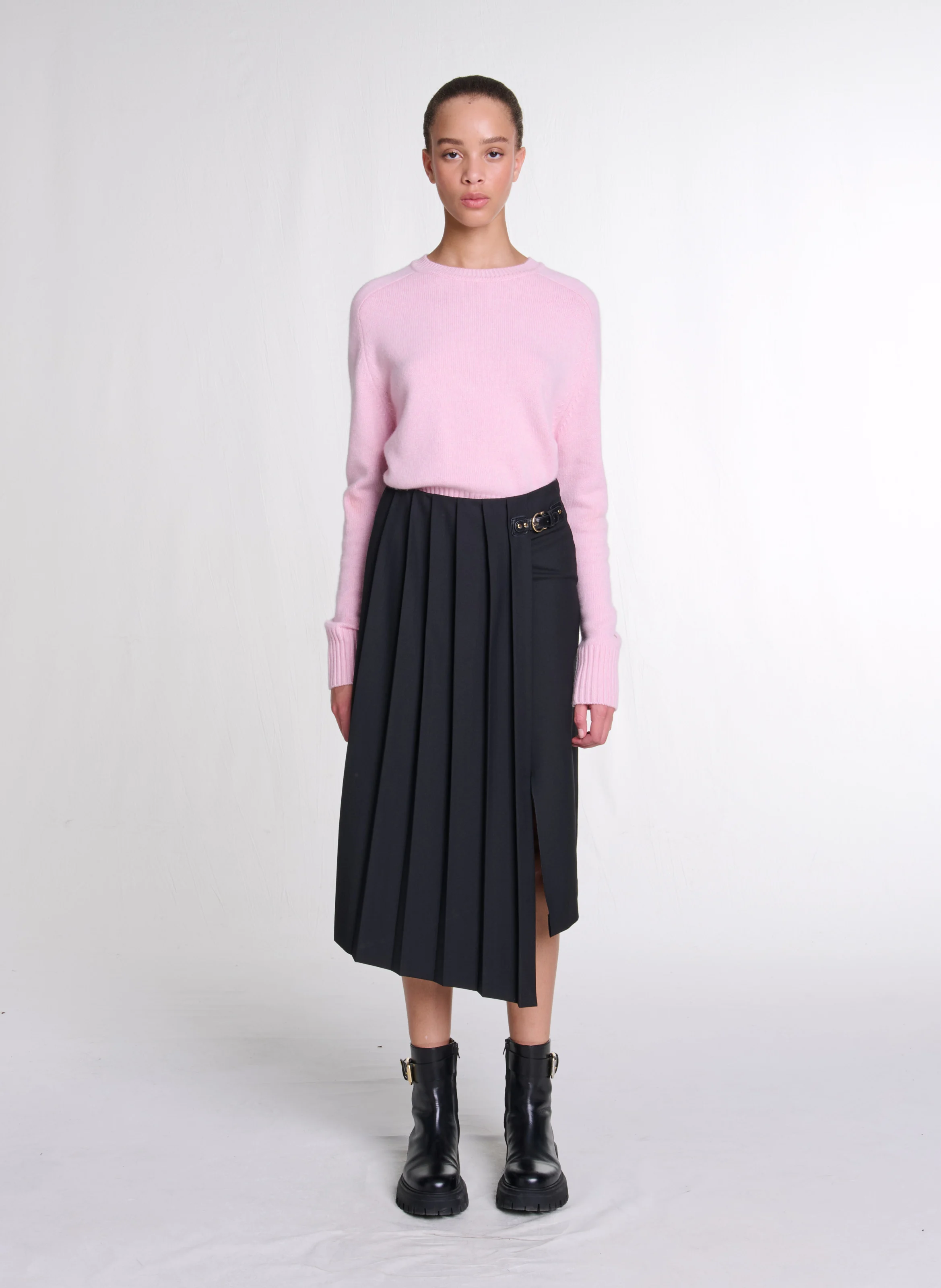 Jupe midi asymétrique | Noir