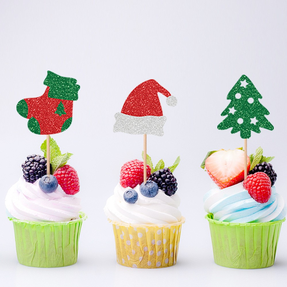 (14-tlg. Set) Kuchenstecker Tortenstecker Topper Dekoration für Torten / Kuchen - Weihnachten