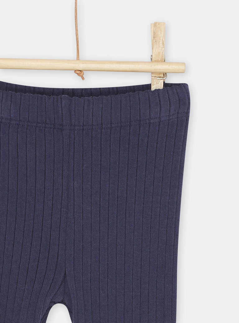 Legging côtelé bleu marine bébé fille