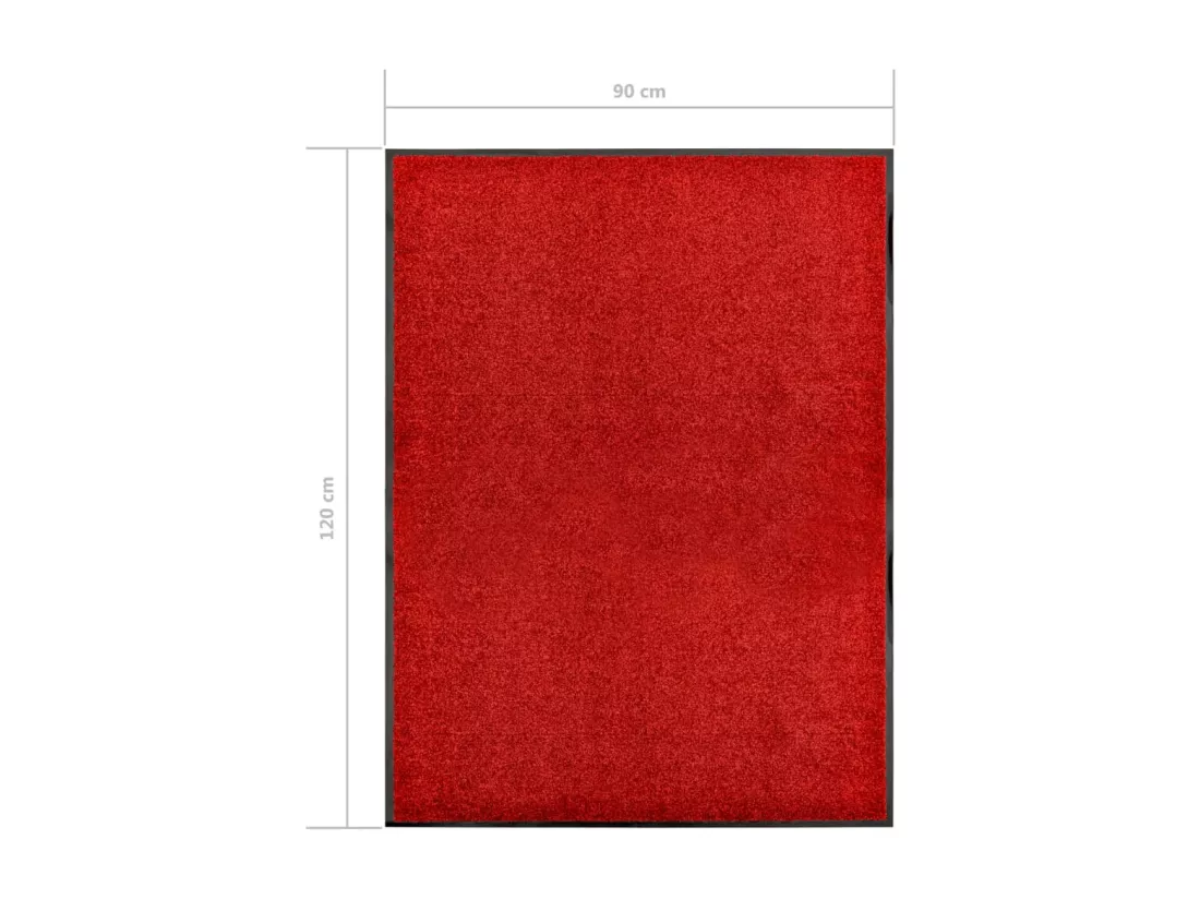 Paillasson lavable Rouge 90x120 cm