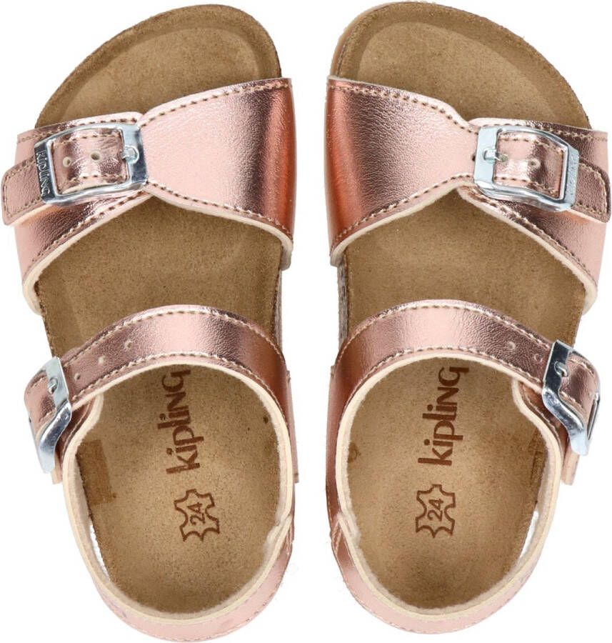 Kipling Easy 4 leren sandalen roségoud