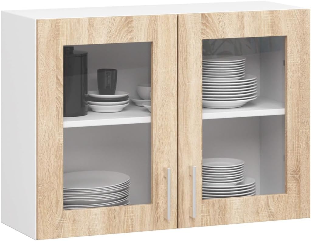 AKORD | Küchenmöbel-Set Lima | Küchen | Kitchen | Für eine kleine Küche | Für EIN Zimmer mit Küchenzeile | Langlebig | Für modernes und traditionelles Design | Weiß | Sonoma-Eiche
