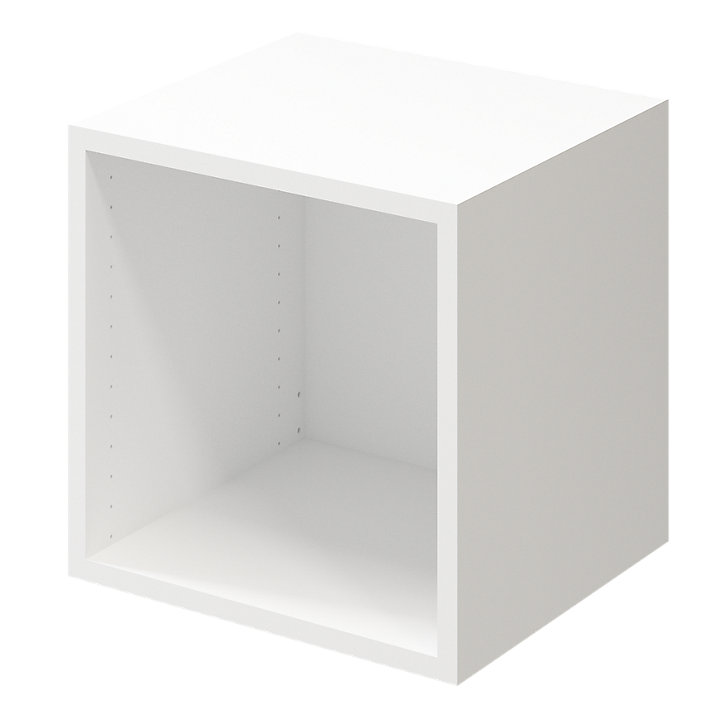 Cube de rangement avec porte blanche GoodHome Atomia H. 37,5 x L. 37,5 x P. 37 cm