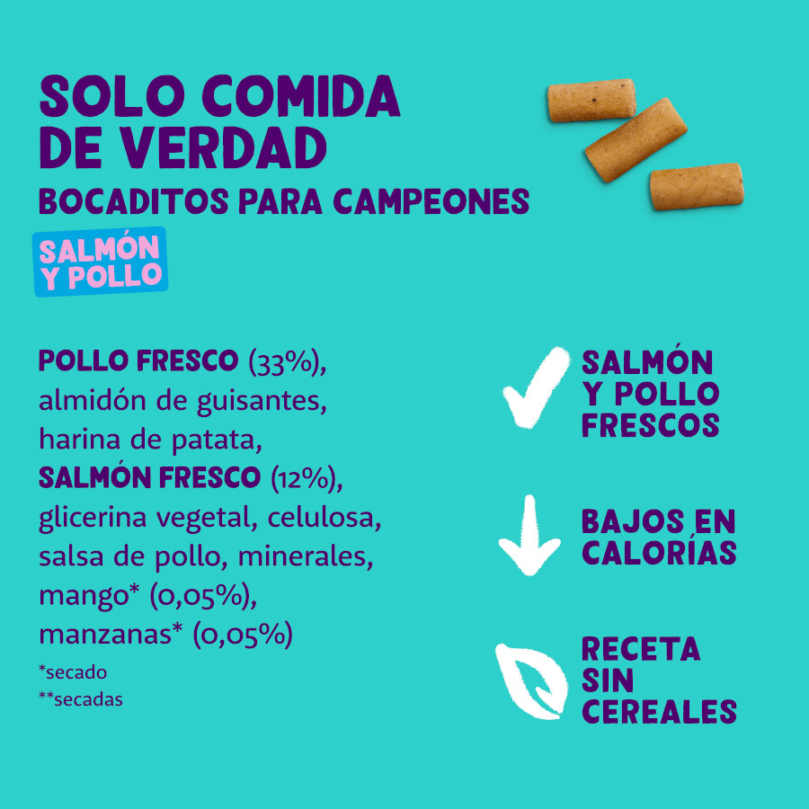 Petiscos grandes para cães Edgard & Cooper com salmão e frango
