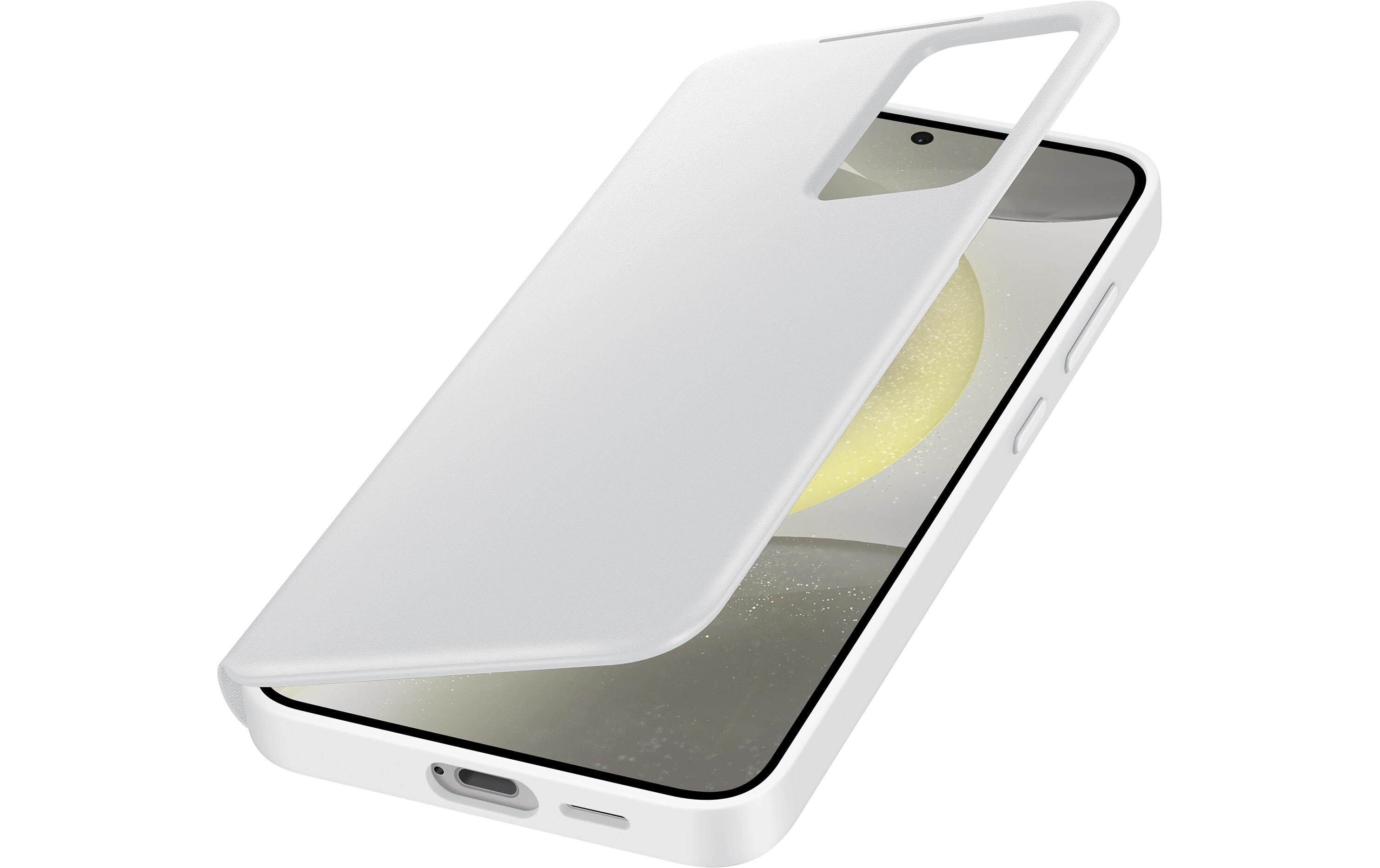 Book Cover Smart View Galaxy S24+ WeissSchutzhülle mit Touch-Interface für das Samsung Galaxy S24+