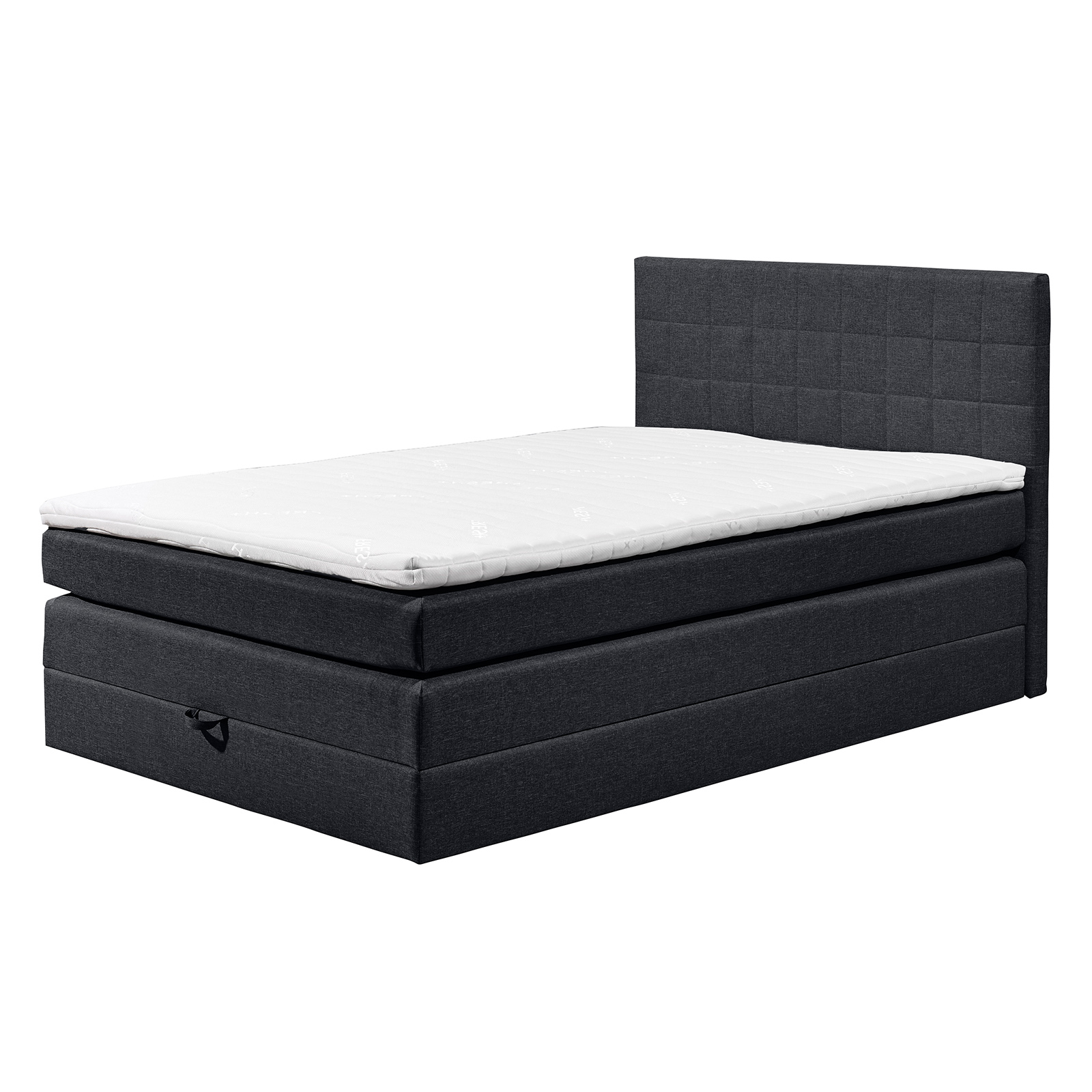 Boxspringbett - schwarz - H2 - Microfaser - 140x200 cm