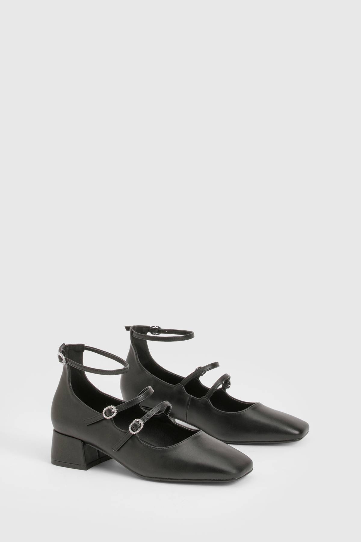 boohoo Chaussures Mary Jane à bout carré et triple bride