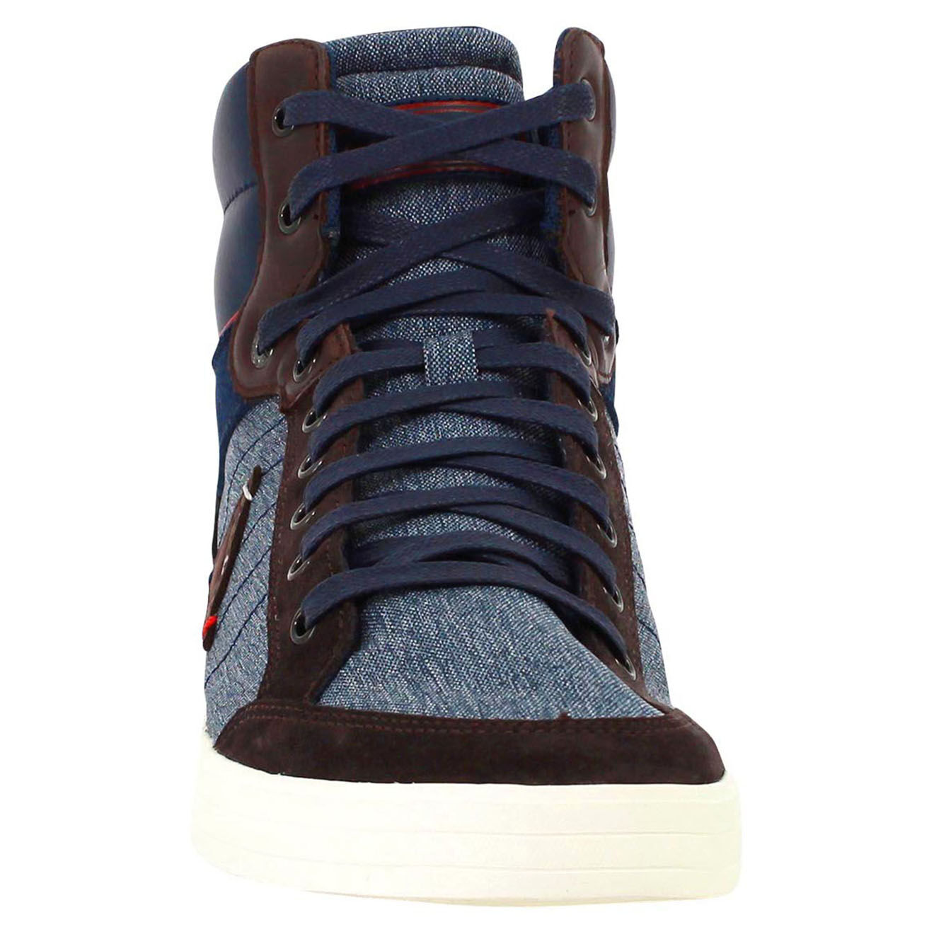 Le Coq Sportif Baskets en toile & Velours de Cuir Portalet bleu/marron
