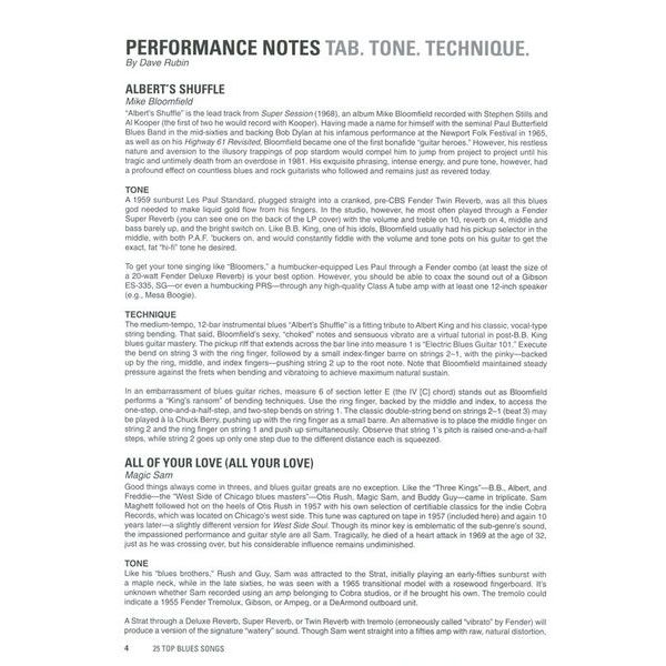 Hal Leonard Tab+ 25 Top Blues Songs