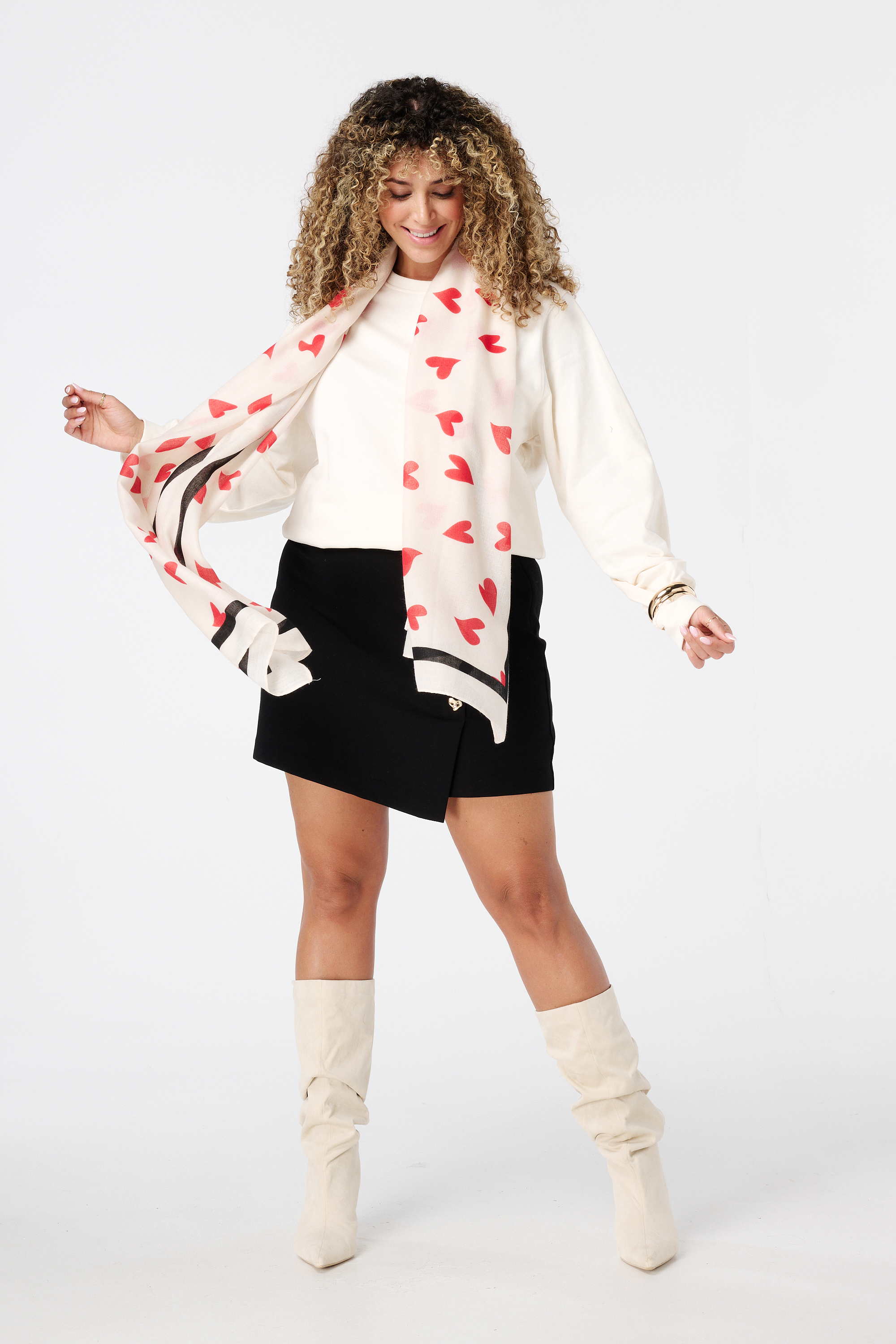 Sjaal met print Multi Red