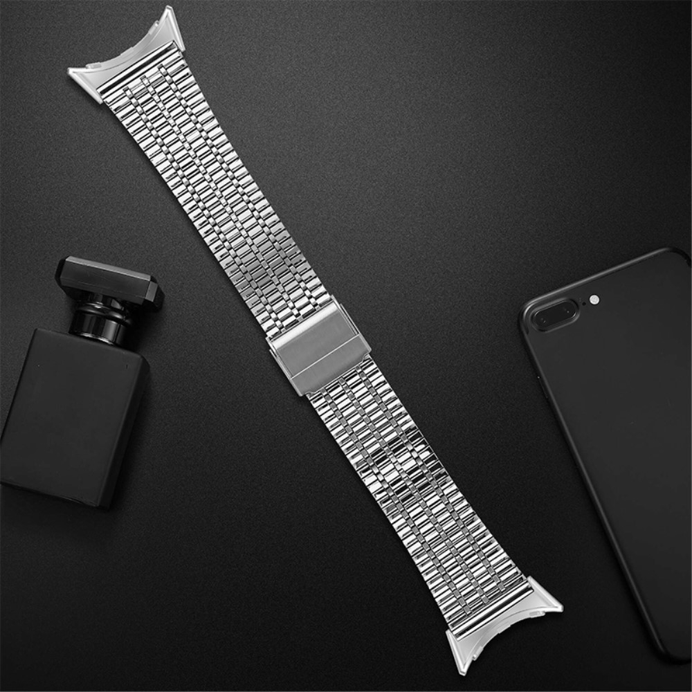 Google Pixel Watch 3 / 2 / 1 Edelstahl Armband mit Klickverschluss - Silber