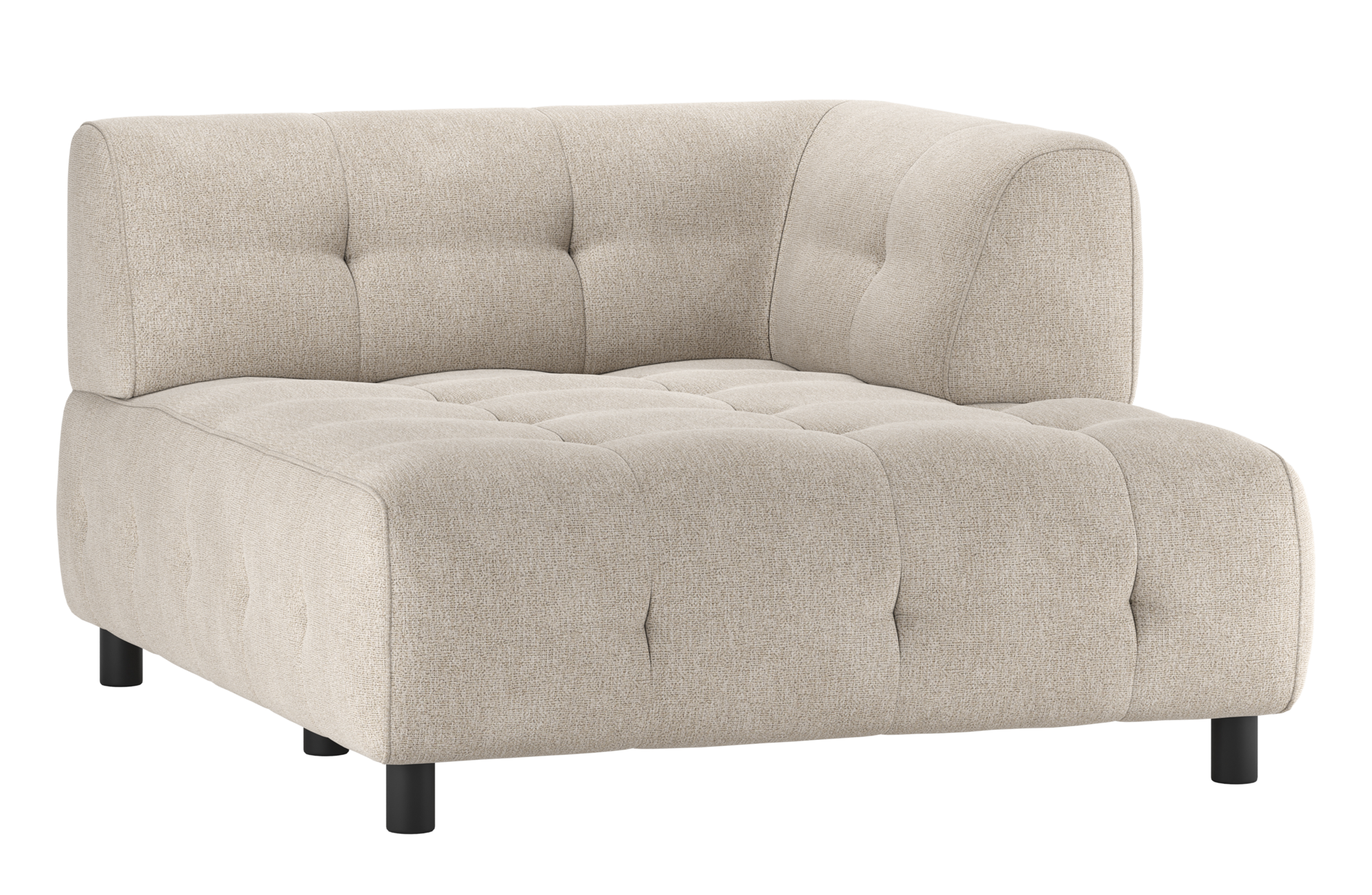 WOOOD 1,5-zits chaise longue Louis platweef met arm rechts Louis 1,5-zits chaise longue met arm rechts Platweef - Powder