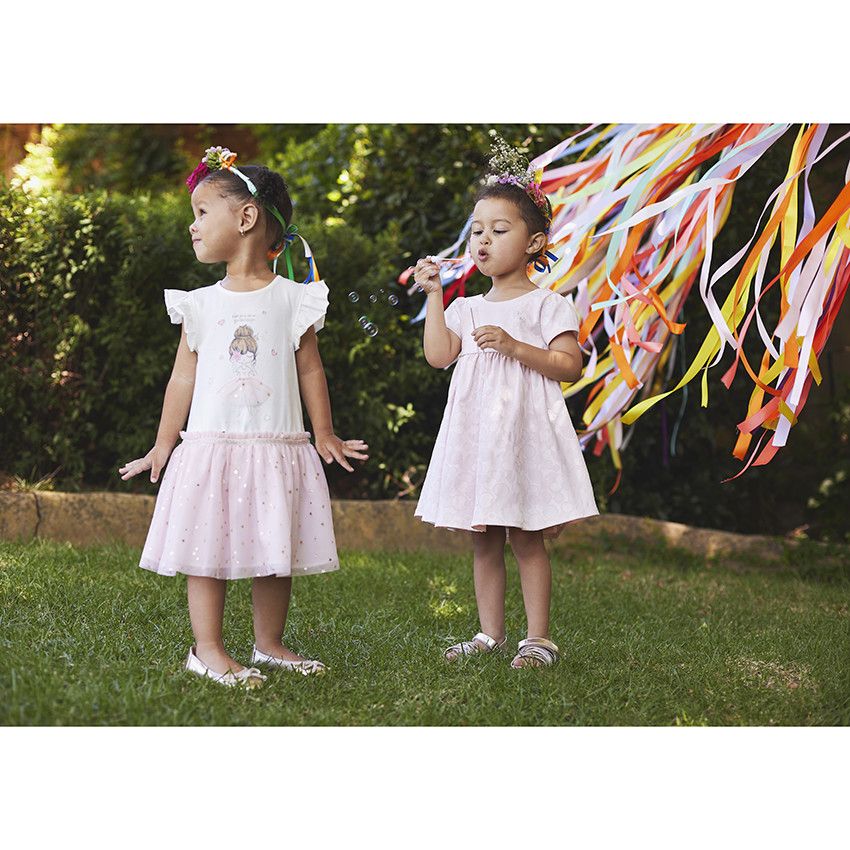 Robe de cérémonie irisée pour bébé fille - Rose