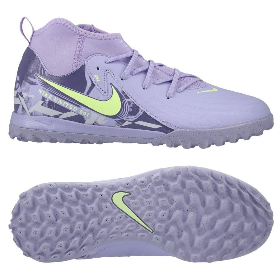 Nike Phantom Luna II Academy TF United - Purple Agate/Jaune Fluo Enfant