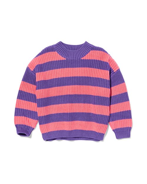 pull enfant en maille rayé rose