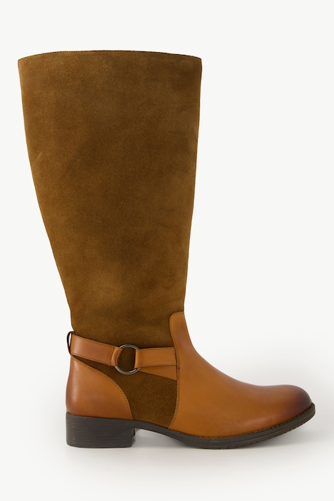 Lederstiefel, XL-Schaft, Wechselfußbett, Weite H