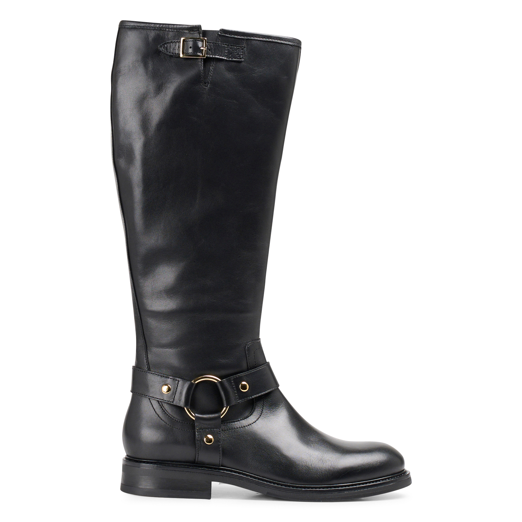 Botte à lanières en cuir | Noir