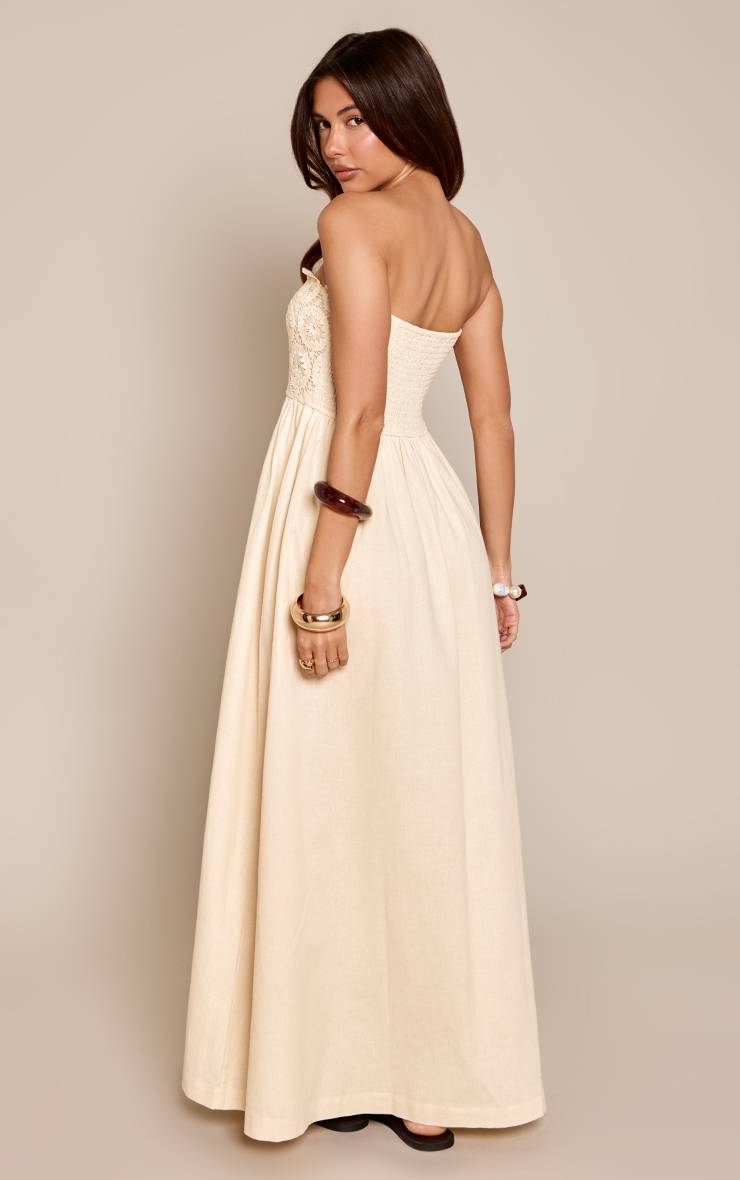 Citron Robe Maxi Bandeau À Détails Brodés