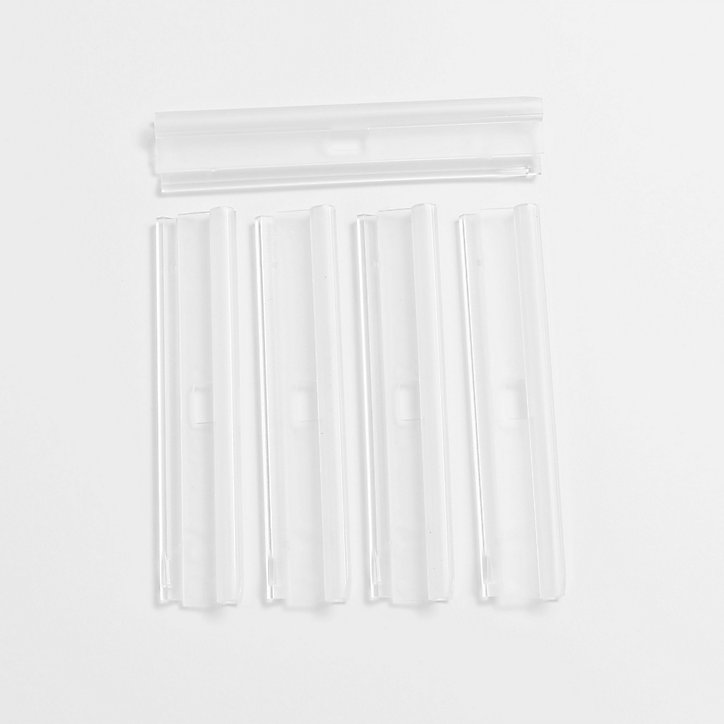 5 barettes hautes transparente 89 mm