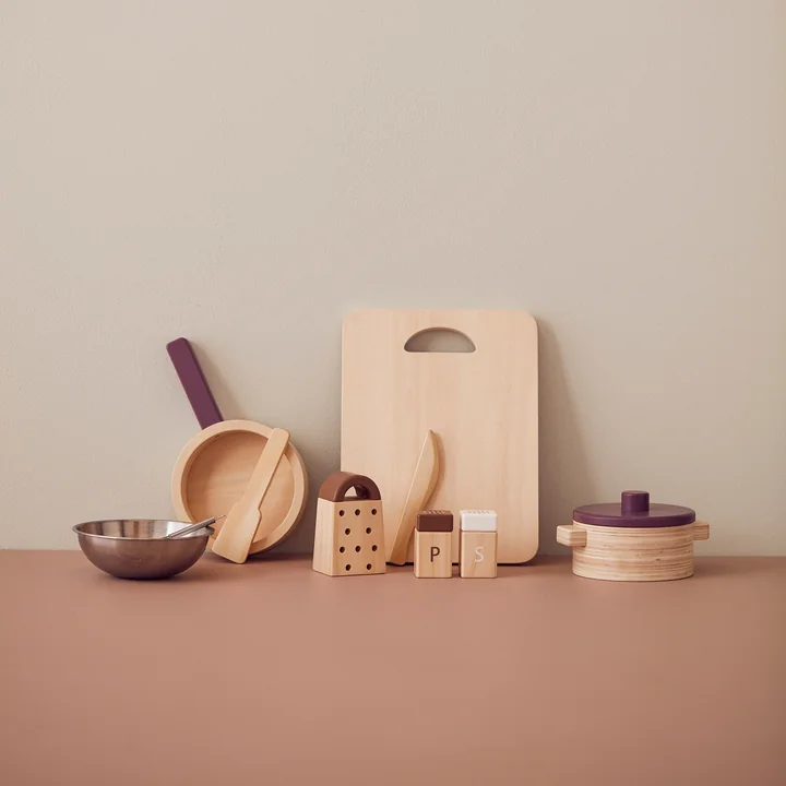 Kids Concept - Bistro Küchenutensilien Set, bunt (10er-Set)